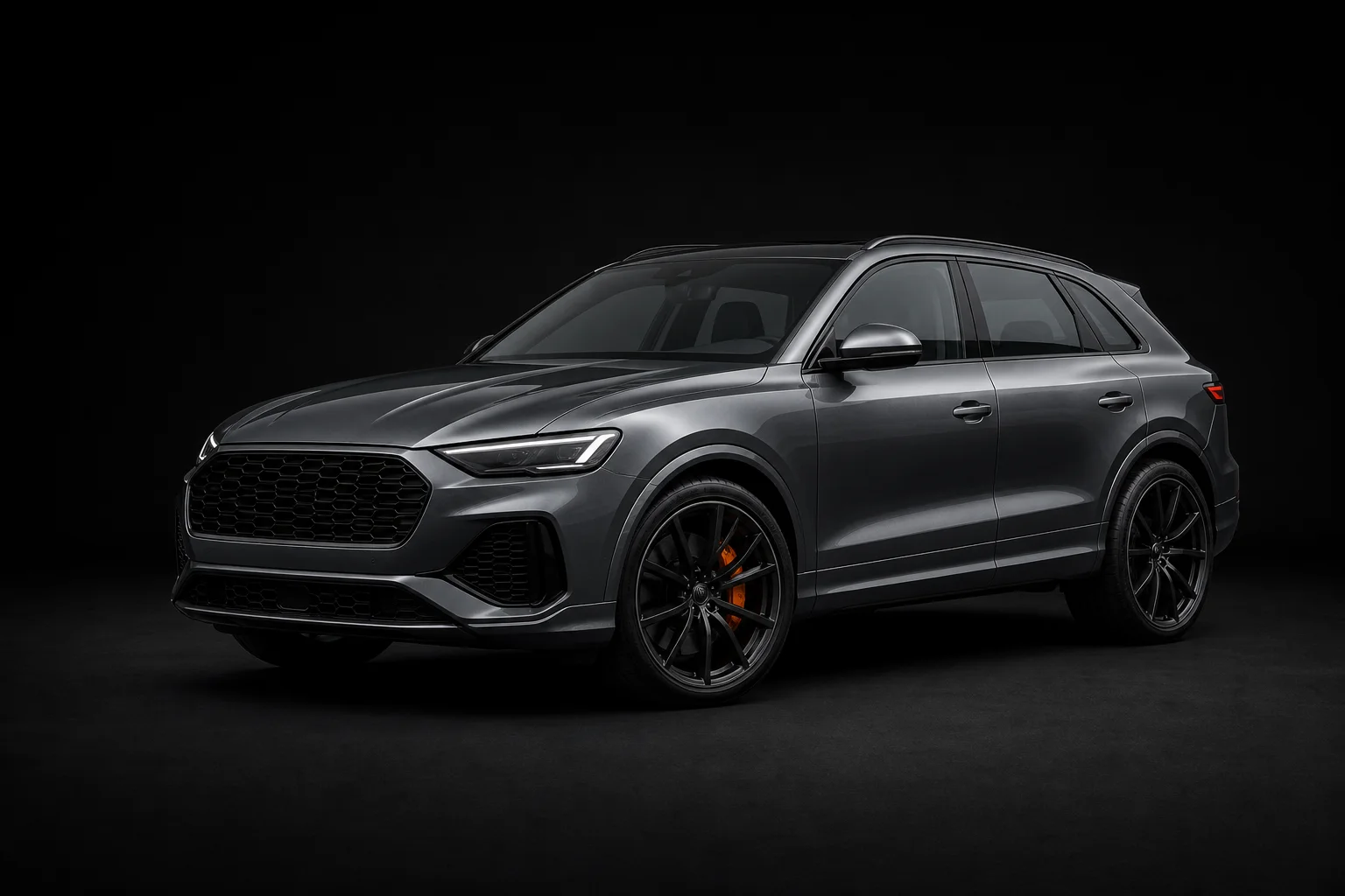 Graphite SUV shown without highlighted paint-protection coverage