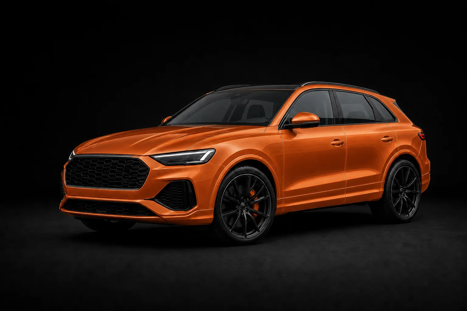 Graphite SUV with full-body paint-protection-film coverage highlighted in orange